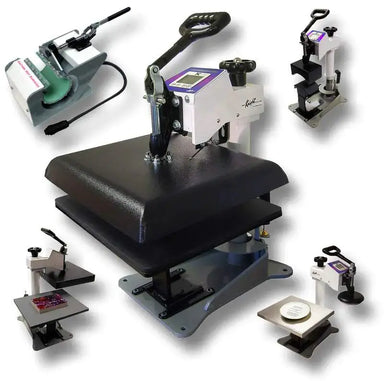 collage of dc line of heatpresses by geo knight